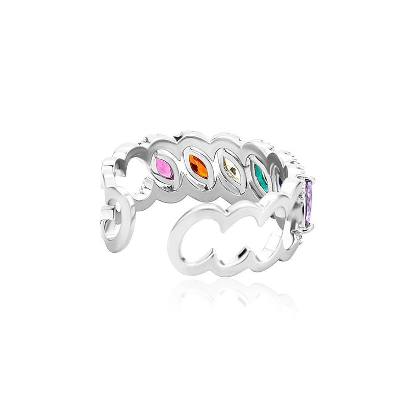 Multicolor Marquise Cut Ring 14K - ICECI