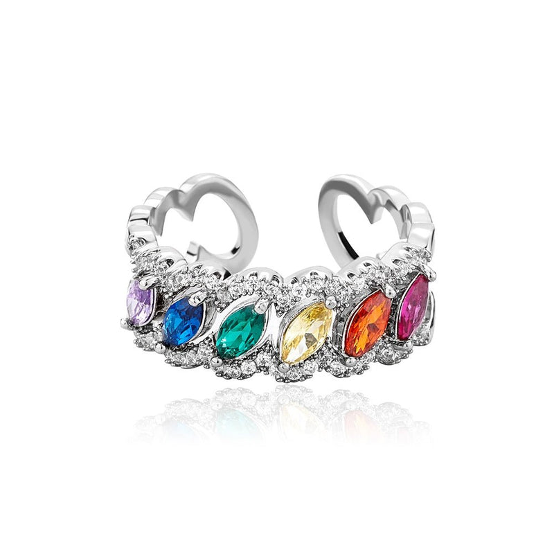 Multicolor Marquise Cut Ring 14K - ICECI