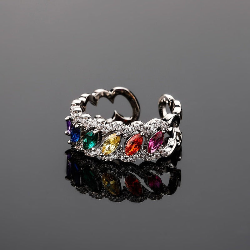 Multicolor Marquise Cut Ring 14K - ICECI