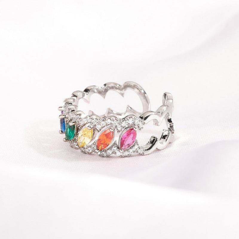Multicolor Marquise Cut Ring 14K - ICECI