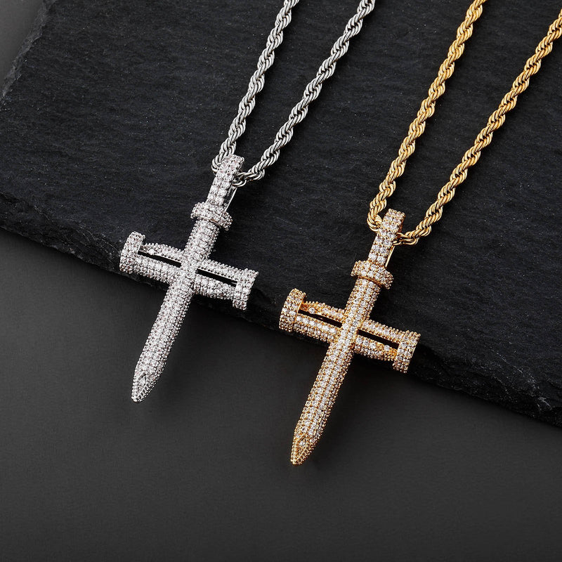 NAIL CROSS PENDANT 18K - ICECI