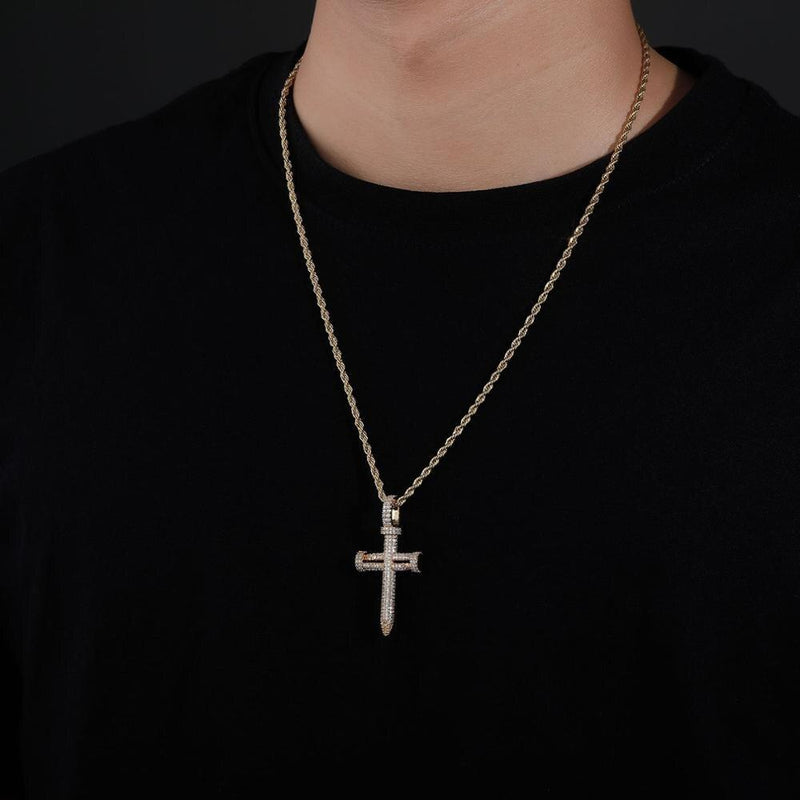 NAIL CROSS PENDANT 18K - ICECI