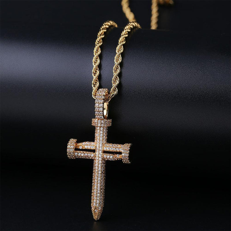 NAIL CROSS PENDANT 18K - ICECI