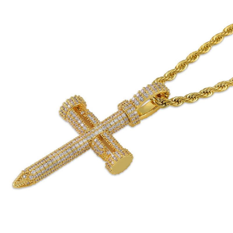 NAIL CROSS PENDANT 18K - ICECI