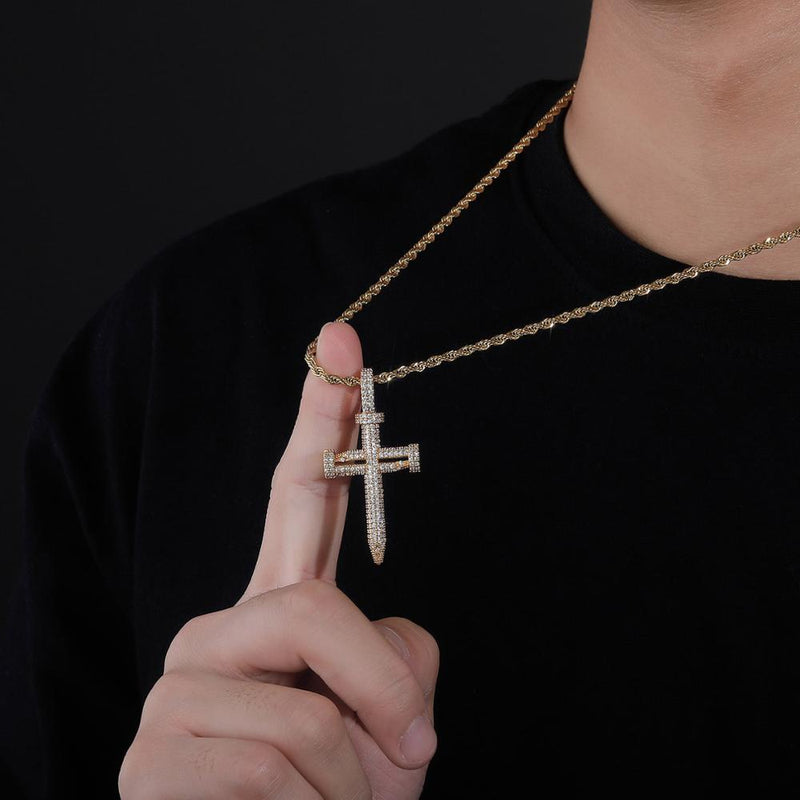 NAIL CROSS PENDANT 18K - ICECI