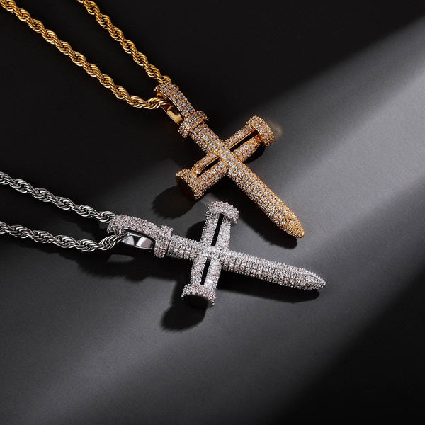 NAIL CROSS PENDANT 18K - ICECI