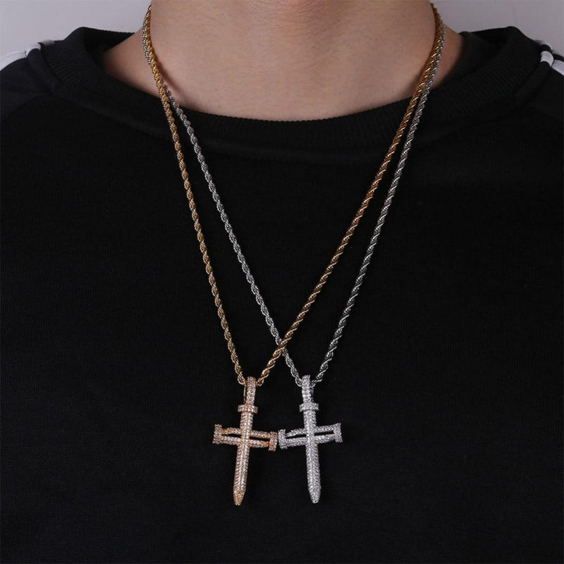 NAIL CROSS PENDANT 18K - ICECI