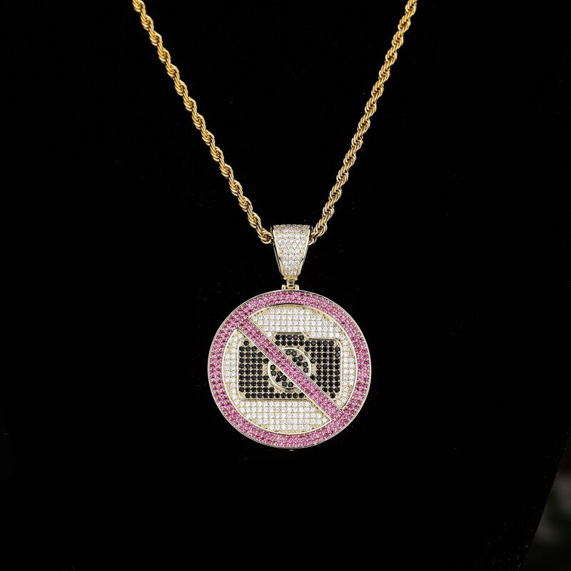 No Photography Sign Pendant 14K - ICECI