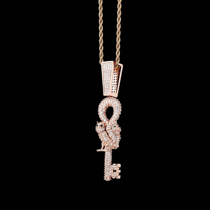 Owl Key Pendant 14K - ICECI