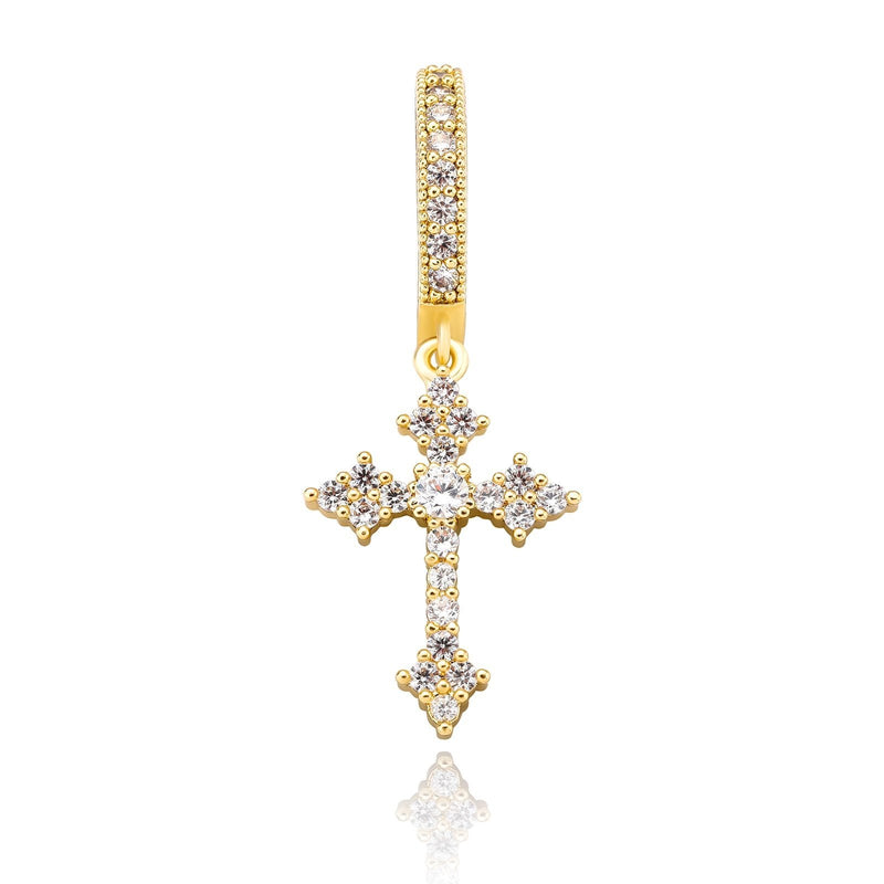 PATONCE CROSS DROP EARRINGS 14K - ICECI