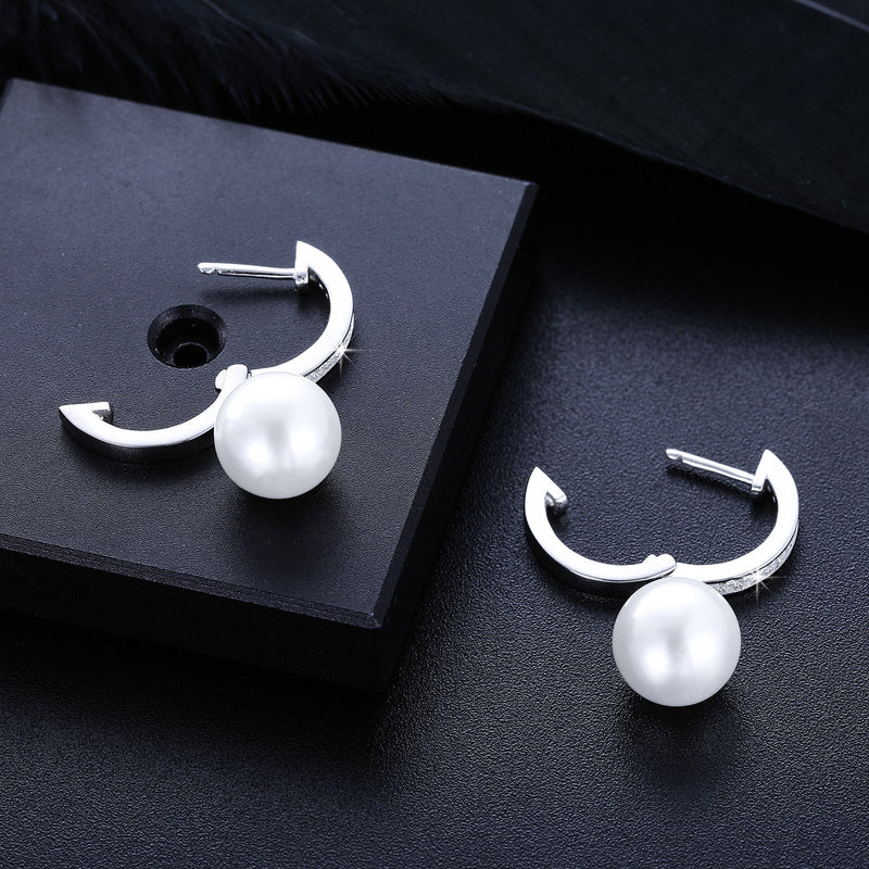 Pearl Drop Earrings 18K x Moissanite - ICECI