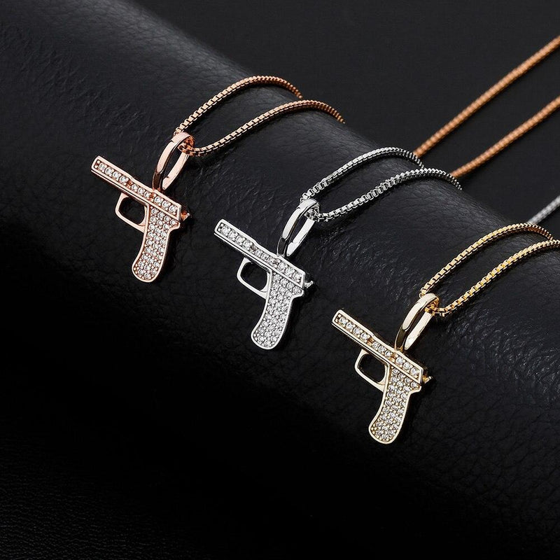 PISTOL PENDANT 14K X STERLING SILVER - ICECI