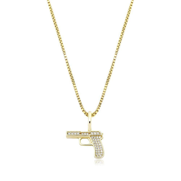 PISTOL PENDANT 14K X STERLING SILVER - ICECI