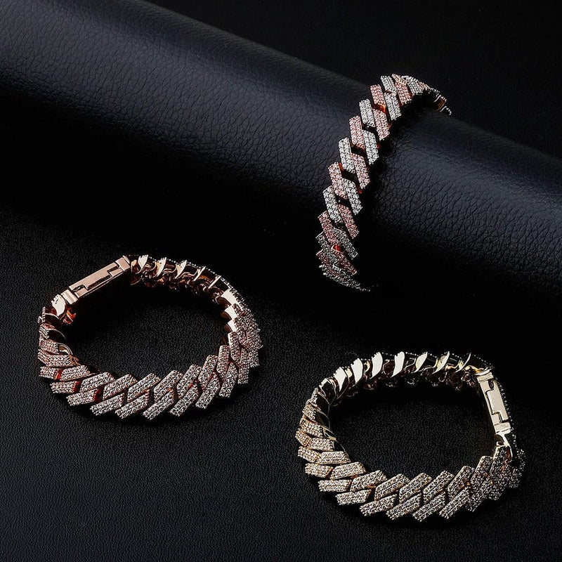 14MM DIAMOND PRONG LINK BRACELET 14K - ICECI