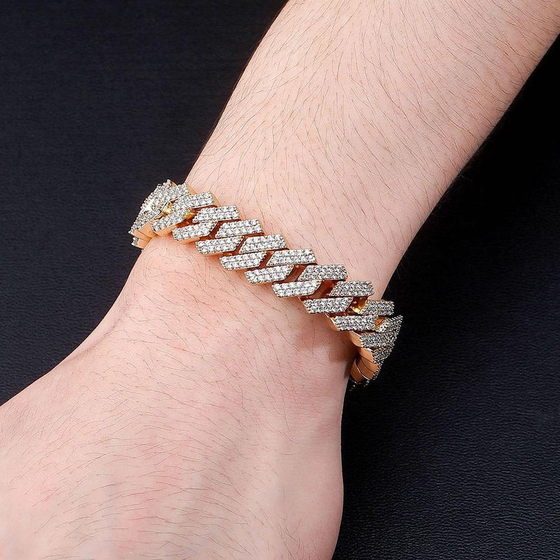 14MM DIAMOND PRONG LINK BRACELET 14K - ICECI