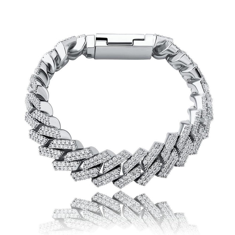 14MM DIAMOND PRONG LINK BRACELET 14K - ICECI