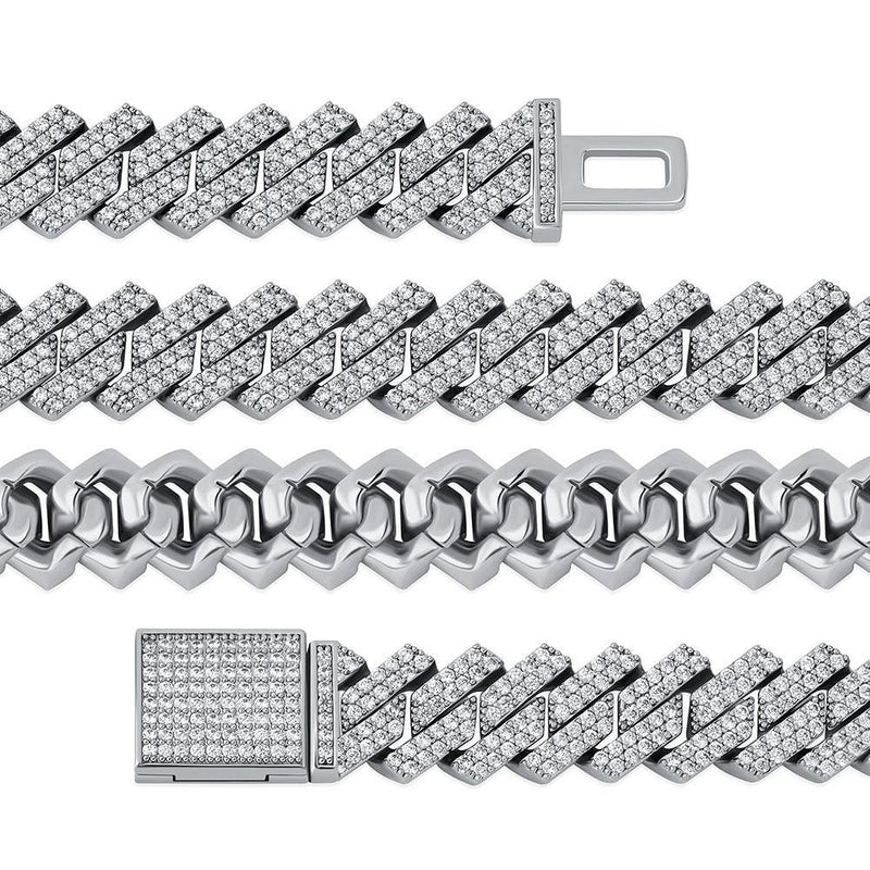 14MM DIAMOND PRONG LINK BRACELET 14K - ICECI