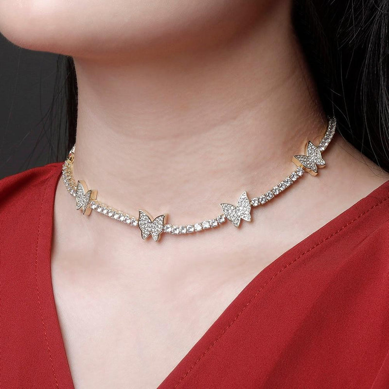 Butterfly choker on sale tennis necklace