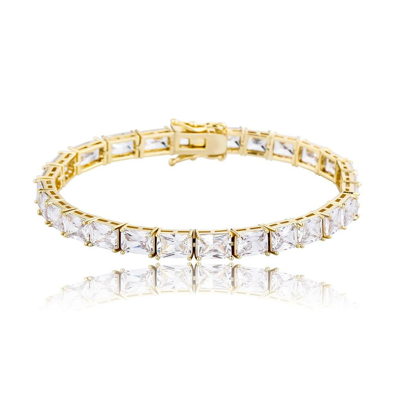 6mm Rectangular Baguette Tennis Bracelet 14K