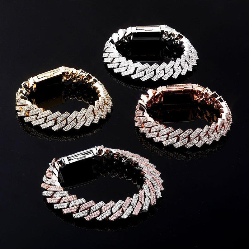14MM DIAMOND PRONG LINK BRACELET 14K - ICECI
