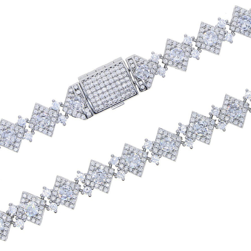 Rhombic Clustered Tennis Chain 14K - ICECI