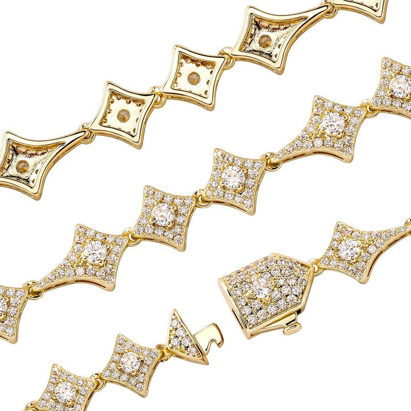 Rhombus Star Link Bracelet 14K - ICECI