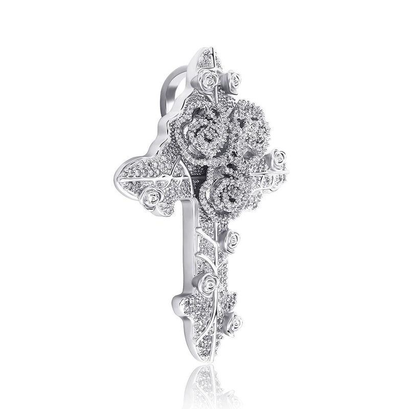 ROSE CROSS PENDANT 14K - ICECI