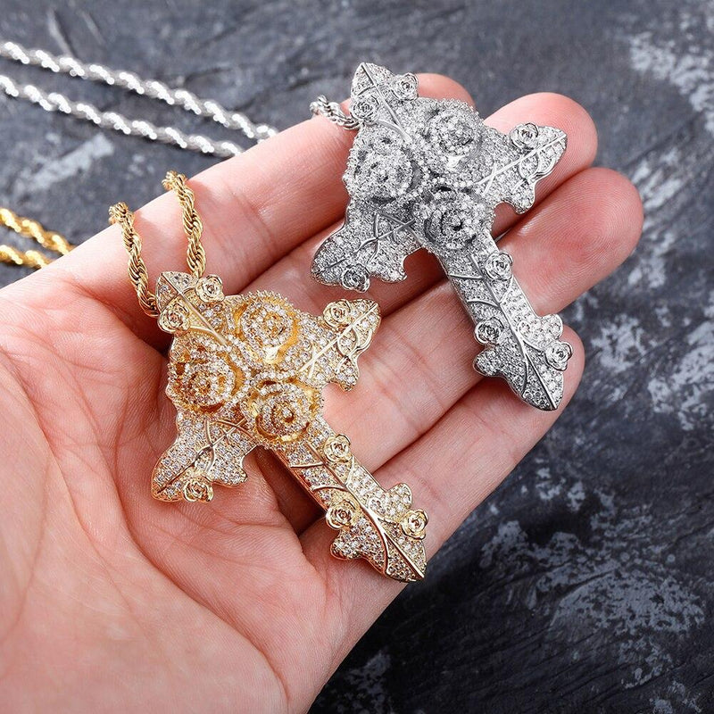 Rose discount cross necklace
