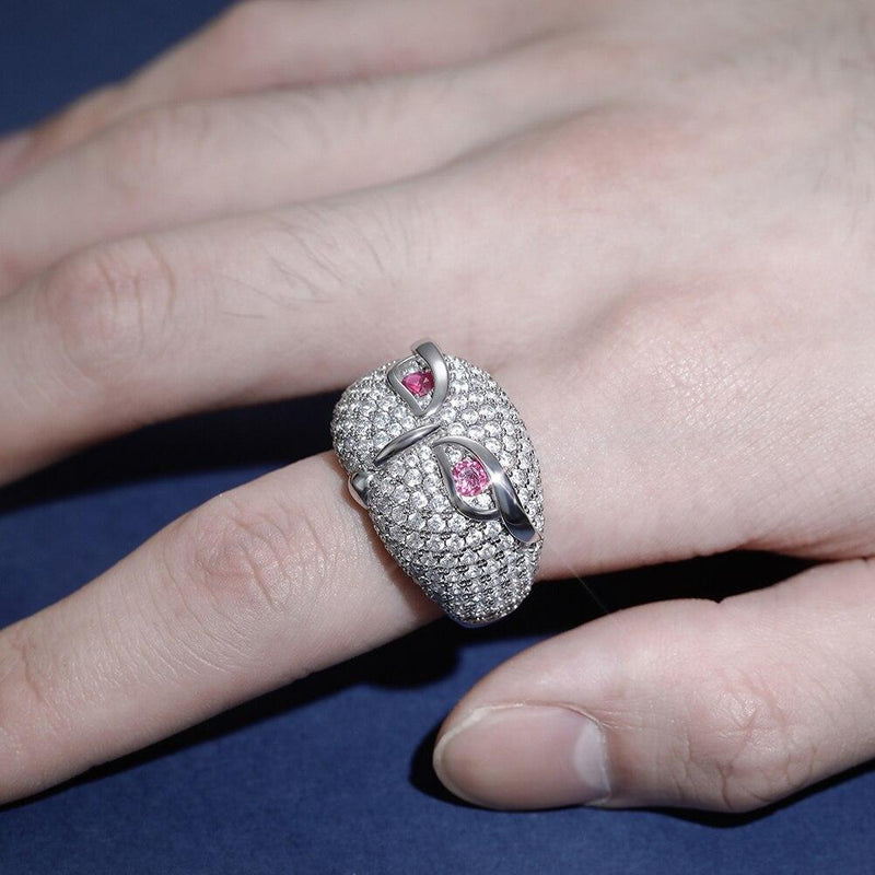 RUBY SNOWY OWL RING 14K - ICECI