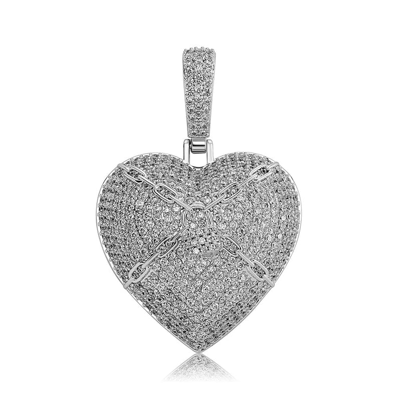 Seal Lock Love Heart Pendant 14K - ICECI