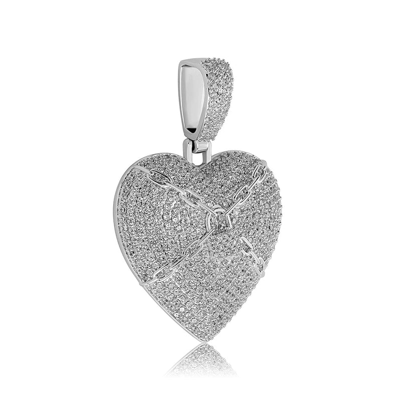 Seal Lock Love Heart Pendant 14K - ICECI