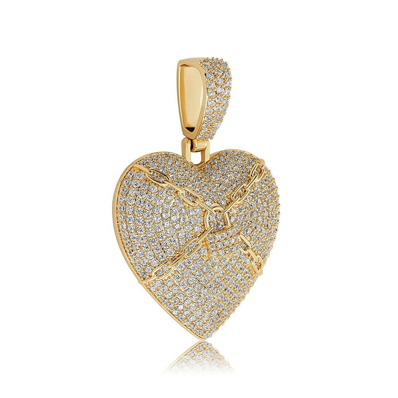 Seal Lock Love Heart Pendant 14K - ICECI