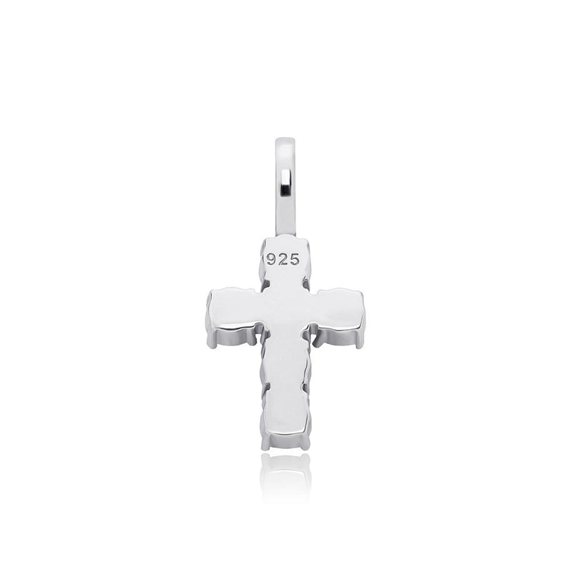 SIX DIAMOND CROSS PENDANT 14K X STERLING SILVER - ICECI