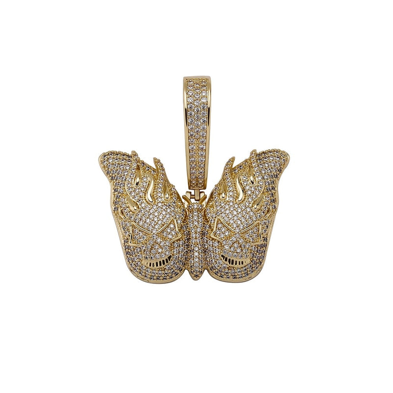 Skull Butterfly Pendant 14K - ICECI