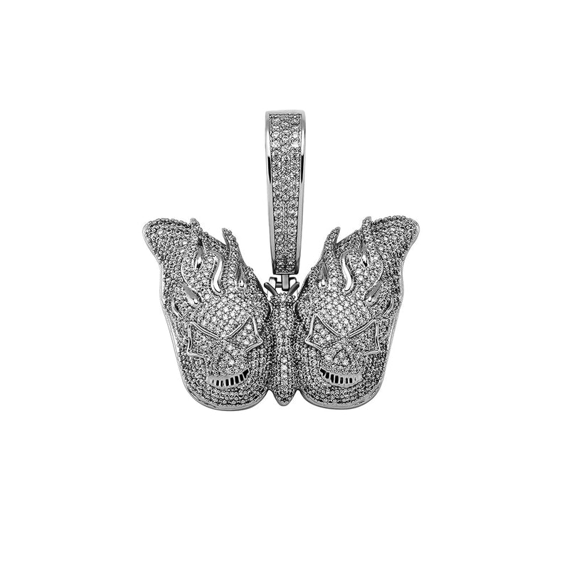 Skull Butterfly Pendant 14K - ICECI