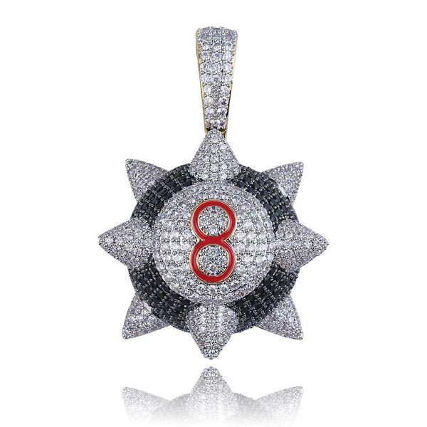 SPIKE 8-BALL BILLIARD PENDANT 18K - ICECI