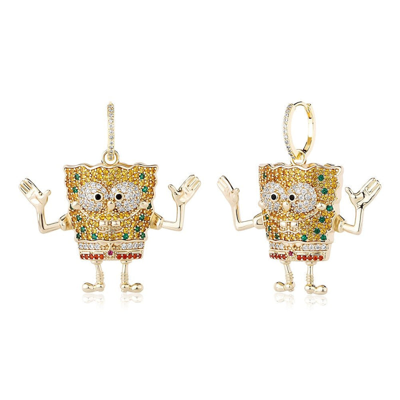 Sponge Cartoon Earrings 14K - ICECI