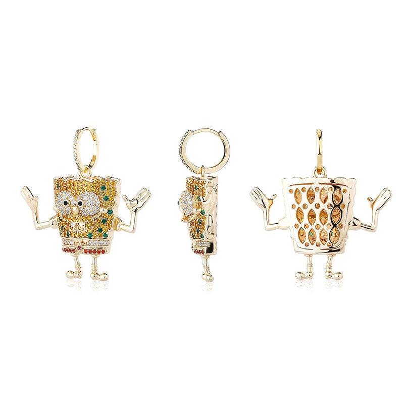 Sponge Cartoon Earrings 14K - ICECI