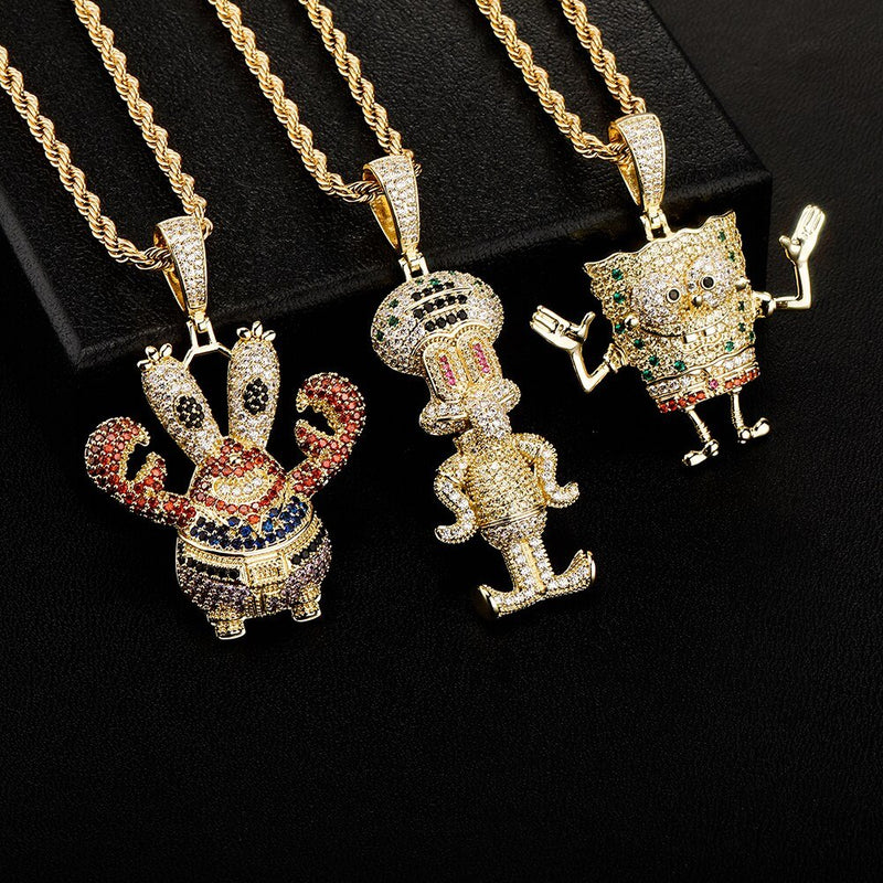 Sponge Cartoon Pendant 14K - ICECI