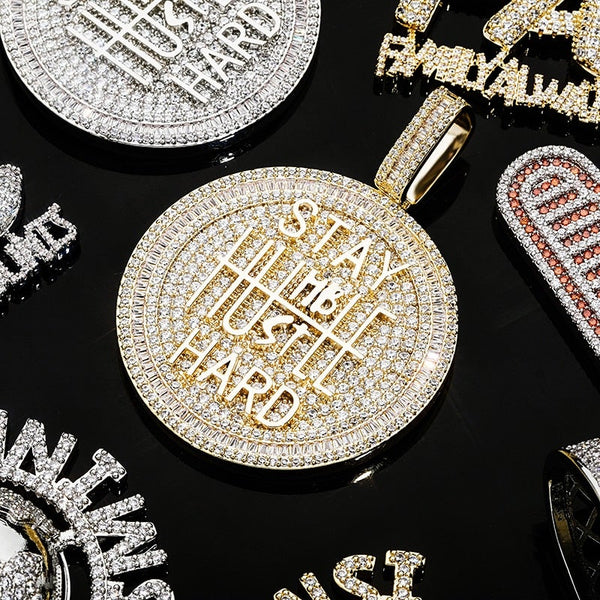 Stay Humble Hustle Hard Pendant 14K - ICECI