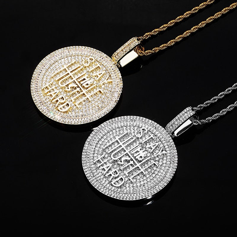 Stay Humble Hustle Hard Pendant 14K - ICECI