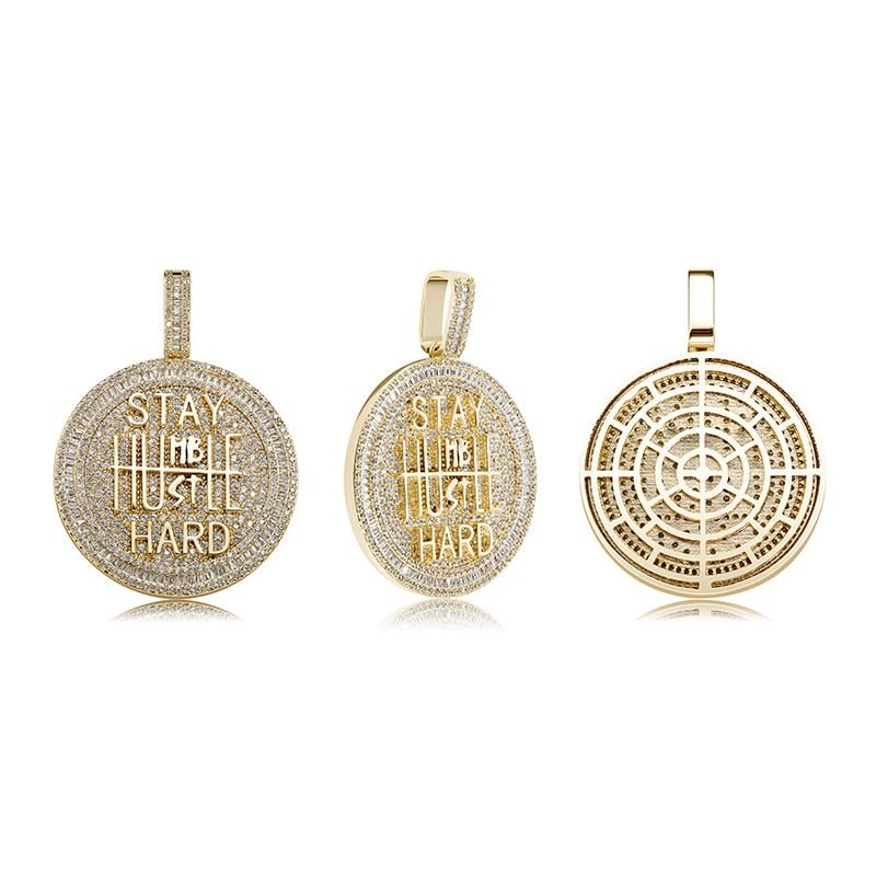 Stay Humble Hustle Hard Pendant 14K - ICECI