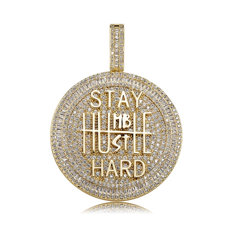 Stay Humble Hustle Hard Pendant 14K - ICECI