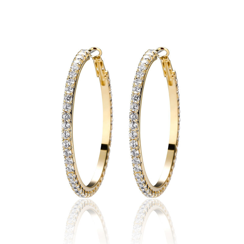 TENNIS HOOP EARRINGS 14K - ICECI