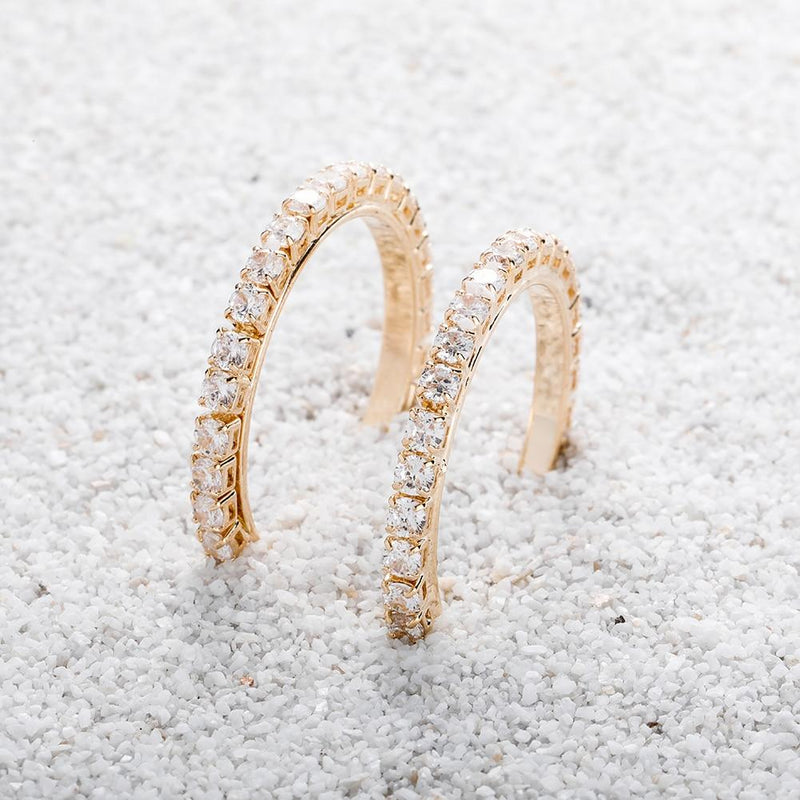 TENNIS HOOP EARRINGS 14K - ICECI