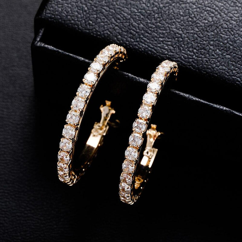 TENNIS HOOP EARRINGS 14K - ICECI