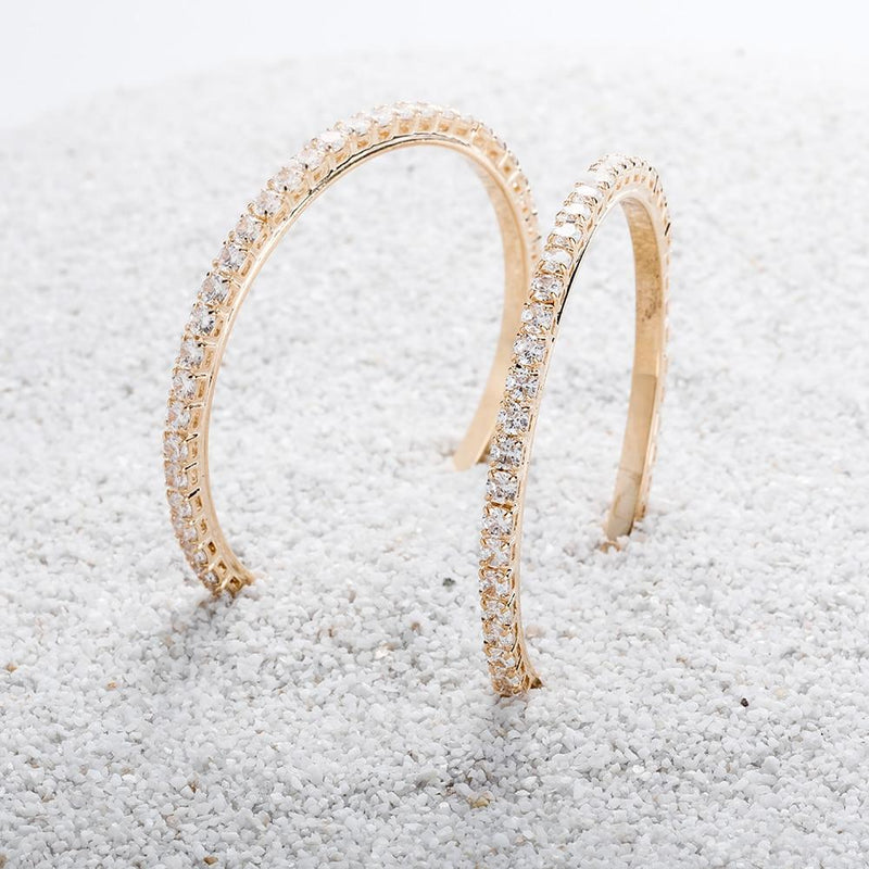 TENNIS HOOP EARRINGS 14K - ICECI