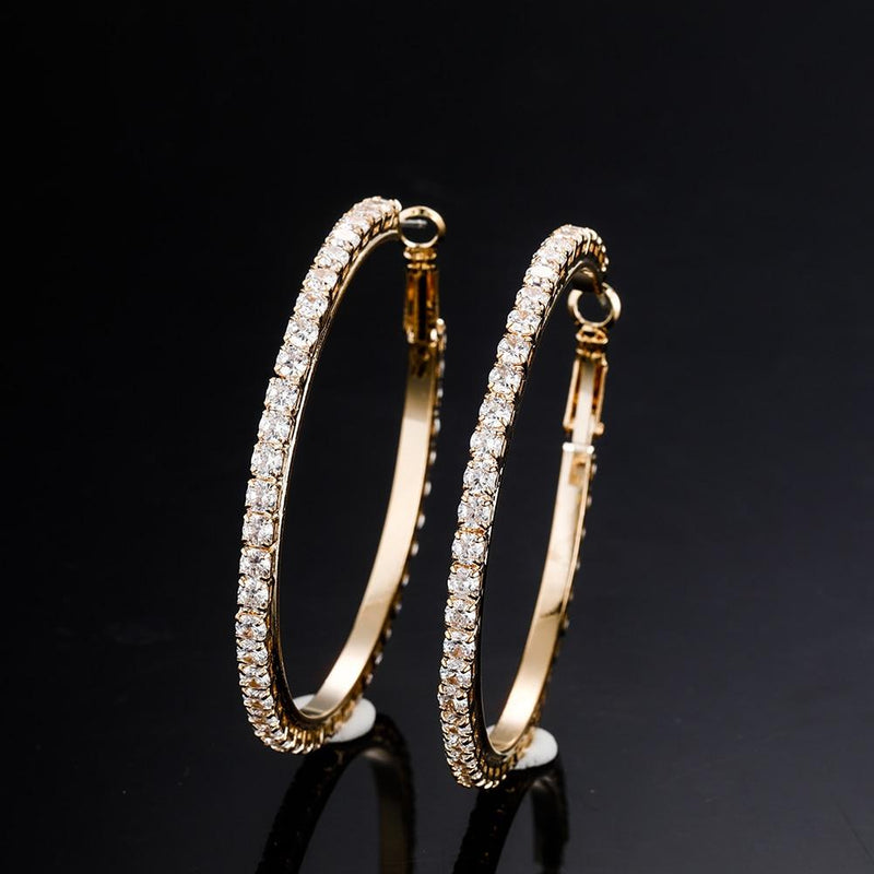 TENNIS HOOP EARRINGS 14K - ICECI