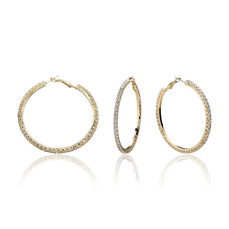 TENNIS HOOP EARRINGS 14K - ICECI