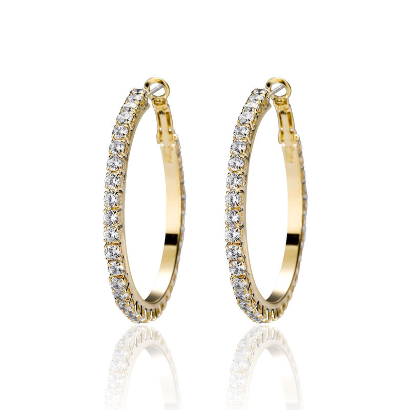 TENNIS HOOP EARRINGS 14K - ICECI